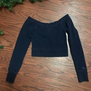 Abercrombie & Fitch crop navy sweatshirt